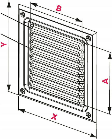 Awenta Lüftungsgitter 20x20cm Quadratisch mit Sieb