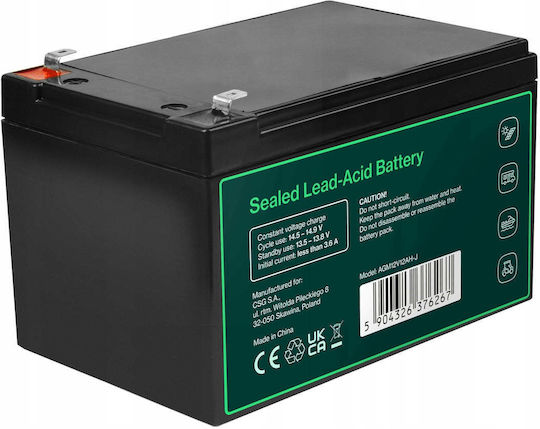 Green Cell AGM12V12AH-J Батерия UPS с Капацитет 12Ah и Напрежение 12V