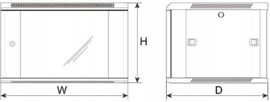 Pulsar Montat Pe Perete Dulap Pentru Rack 9U 60x45cm RW964