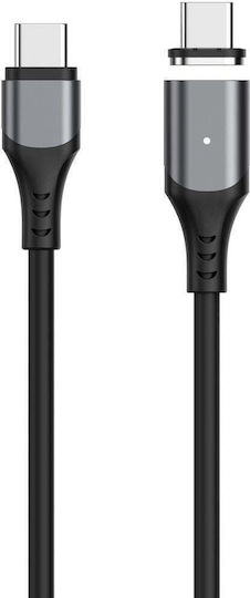 eSTUFF Magnetisches USB-C Kabel Männlich - USB-C 100W Schwarzes 2m