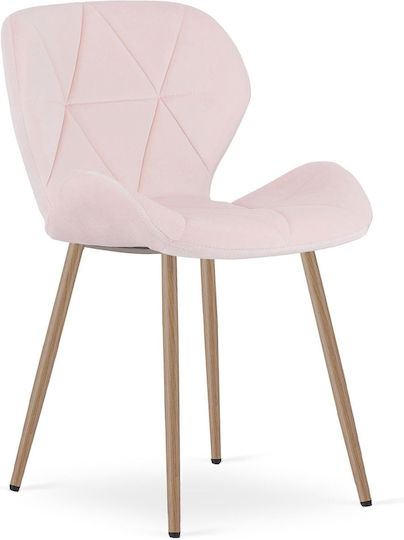 Mango Velvet Dining Chairs Light Pink 2 Pieces 61x52x41cm