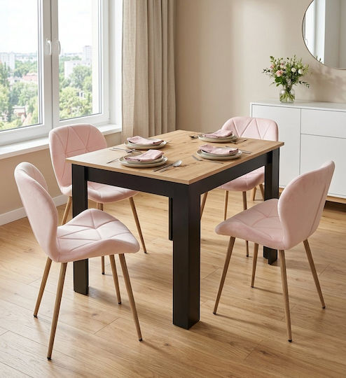 Mango Velvet Dining Chairs Light Pink 2 Pieces 61x52x41cm
