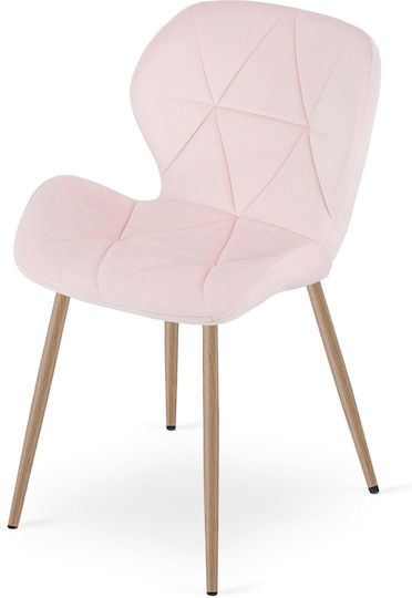 Mango Velvet Dining Chairs Light Pink 2 Pieces 61x52x41cm