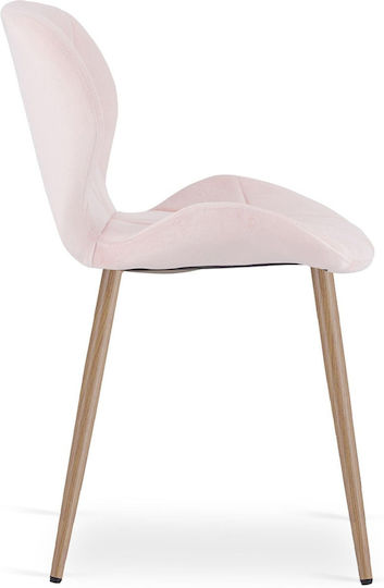 Mango Velvet Dining Chairs Light Pink 2 Pieces 61x52x41cm