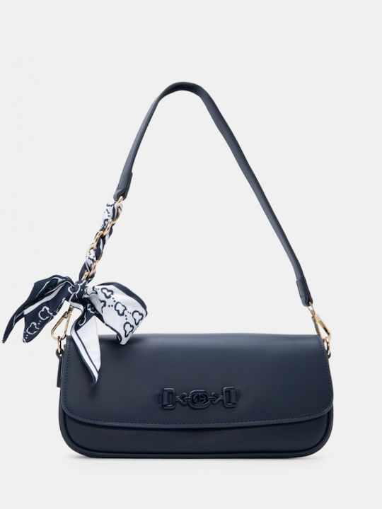 Fabric Women's Shoulder Bag Navy Blue