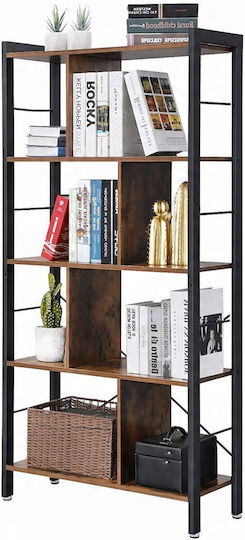 Bücherregal Schwarz Kaffee 74x30x154,5cm