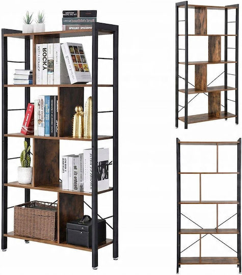 Bücherregal Schwarz Kaffee 74x30x154,5cm