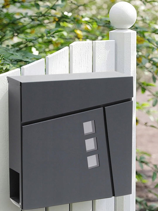 Cutie Poștală În Aer Liber Metalică Gri 37x37x10.5cm