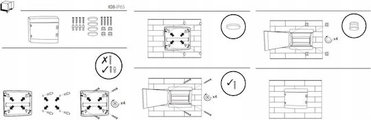 Kanlux Wall Mounted Waterproof Electrical Fuse Box 1 Row 18 Elements P410xH285xW140mm