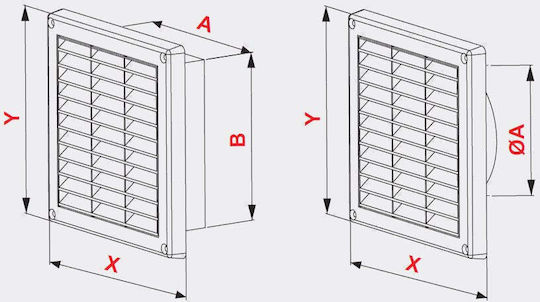 Awenta Вентилационна Решетка 14x21см Правоъгълна