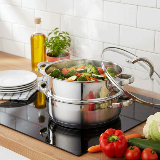 Klausberg Rostfreier Stahl Untiefe Topf Dampfgaren 3,5l / 24cm