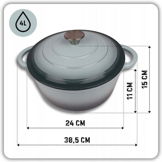 Atusa Плитка тенджера от чугун 4lt / 24cm