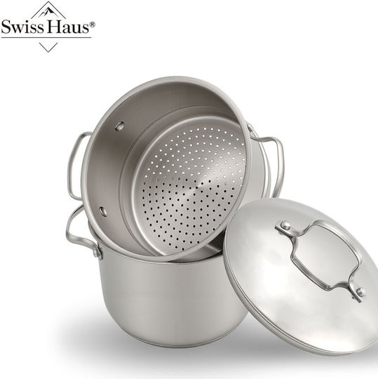 Swiss Haus Stainless Steel Shallow Steamer Pot 4lt / 18cm