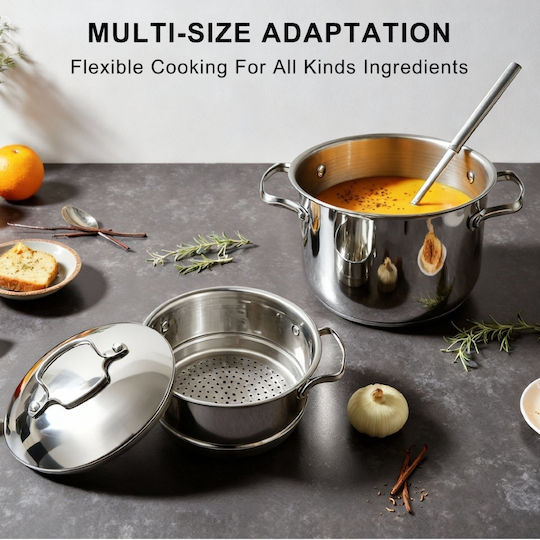 Swiss Haus Stainless Steel Shallow Steamer Pot 4lt / 18cm