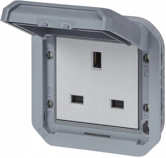 Legrand Plexo Einzeln Steckdose Wasserdicht Grau