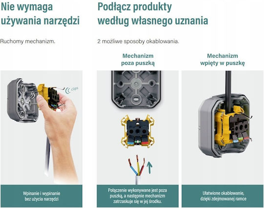 Legrand Plexo Einzeln Steckdose Wasserdicht Grau