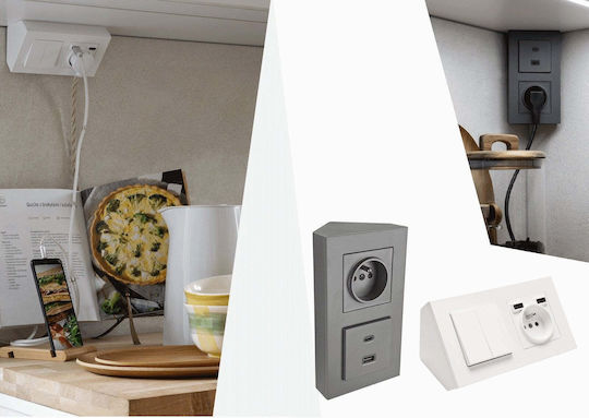 Kontakt-Simon Single Walled Power Socket Gold