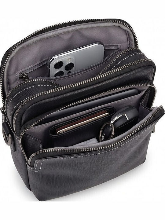 Herren Schulter / Crossbody Tasche Schwarz