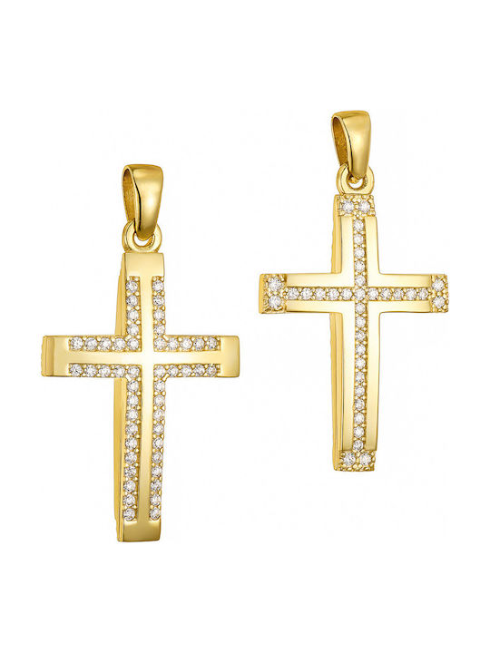 Papoulidis Jewellery Златен Кръст 14 Карата Двулицев