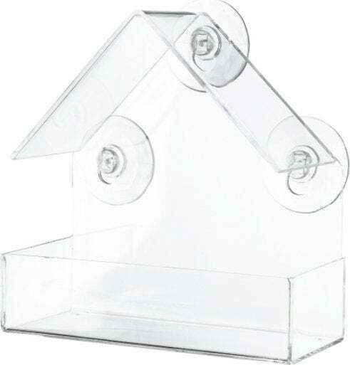 Garden&fun Transparent Acrylic Bird Feeder Window 14.8x6.7x15.5cm Suction Cups