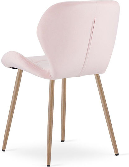 Mango Столове За Кухня Кадифени Светлорозови 3 Бройки 61x51x52см