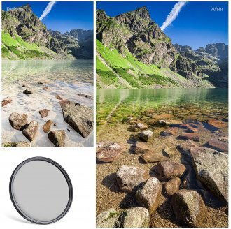 K&F Concept Filtru CPL cu Diametrul de 62mm cu Acoperire HMC (Multi-Coated) pentru Obiective Foto