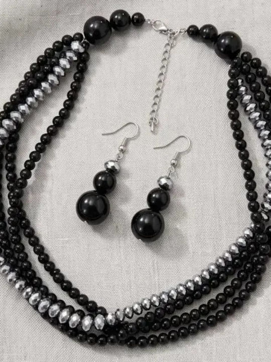 Bode Schmuckset mit Halskette & Ohrringe mit Steinen