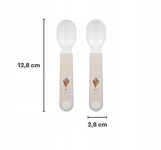 Mepal Set Pentru Bebeluşi Cu Linguri Din Plastic Bej 2 Bucăţi