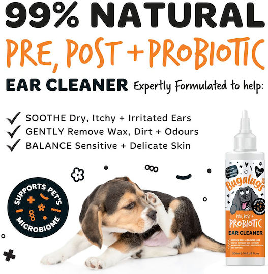 Pre Post & Probiotic Ear Cleaner for Dogs 200ml