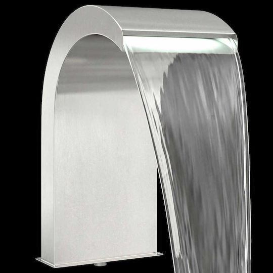 vidaXL Pool Wasserfall Mit LED Beleuchtung Aus Rostfreiem Stahl Silber