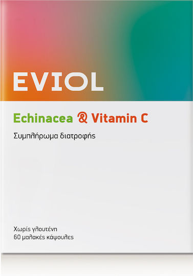EVIOL Echinacea & Витамин C Добавка за Подсилване на Имунната Система 60 меки капсули