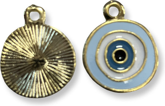 Metallauge Auge Emaille Gold 24x20mm Link 3mm – 12 Stück