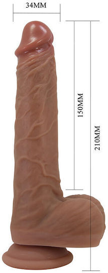 Pretty Love Realistic Vibrator with Remote Control Brown