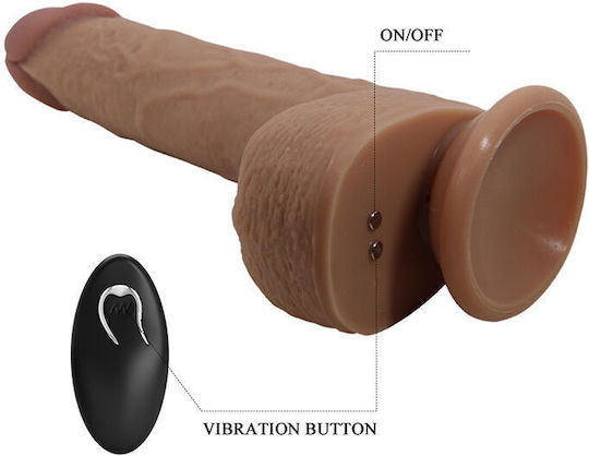 Pretty Love Tommy Realistic Vibrator with Remote Control Brown