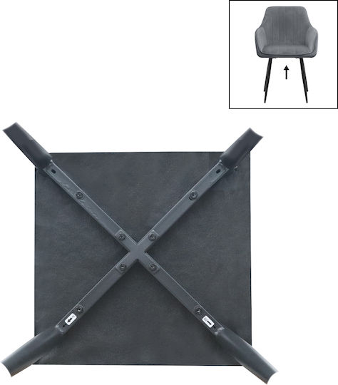 Piero Ess- und Küchenstühle Samt Anthrazit 57x60x85.5cm