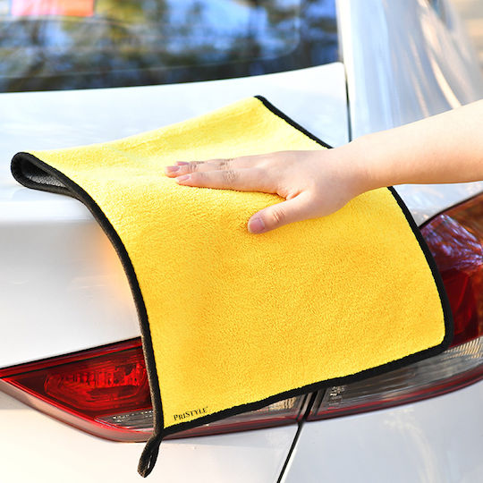 Lavetă auto din microfibră pentru uscare după spălare 60x40 reutilizabilă 200 spălări galben negru Pristyle