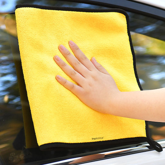 Lavetă auto din microfibră pentru uscare după spălare 60x40 reutilizabilă 200 spălări galben negru Pristyle