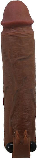 Pretty Love Penis Extension with Vibration Brown 22cm