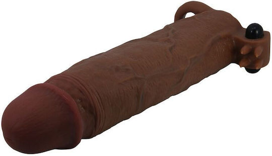 Pretty Love Penis Extension with Vibration Brown 22cm