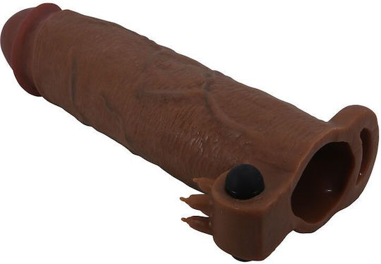 Pretty Love Penis Extension with Vibration Brown 22cm