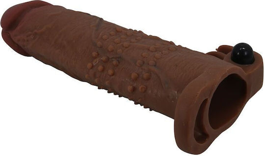 Pretty Love Penis Extension with Vibration Brown 20cm