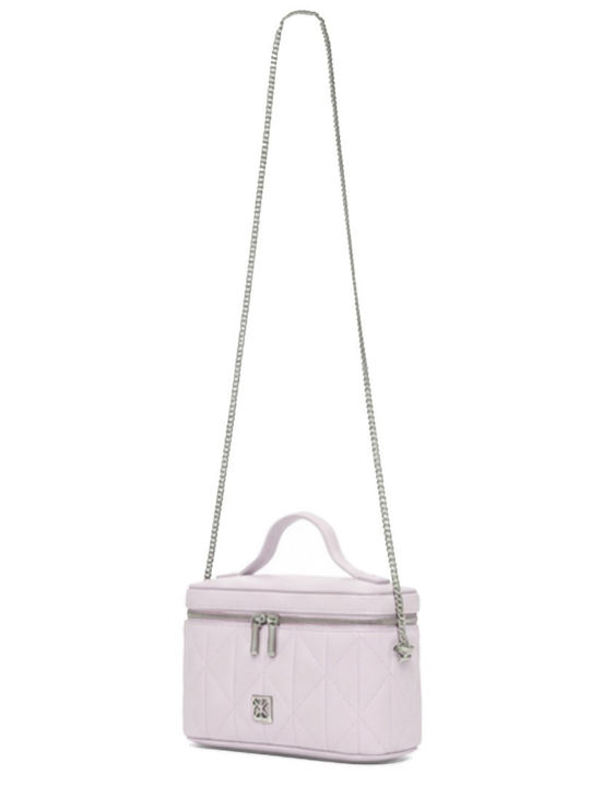 Чанта W Calvin Klein Quilted Beauty Case On Chain Сив Лилав