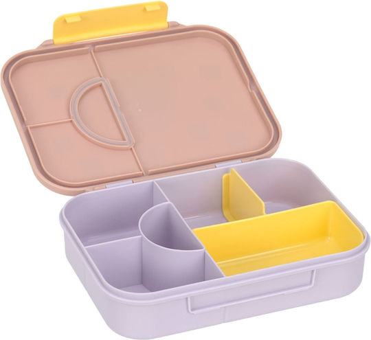 Laessig Bento Box Party Kids' Food Container Made of Silicone Pink 21 x 17 x 5 cm