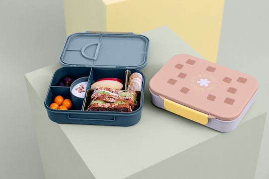 Laessig Bento Box Party Kids' Food Container Made of Silicone Pink 21 x 17 x 5 cm
