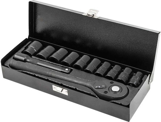 Forsage Set Of Impact Sockets 12 Pieces 1/2'' Hexagon 10-24mm