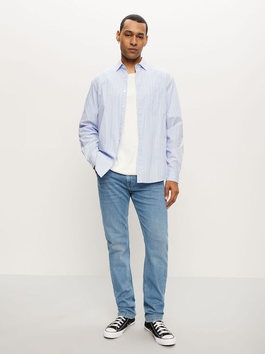 NEWMAN 264 Pantaloni De Blugi Pentru Bărbați Lejer Straight Fit Albastru