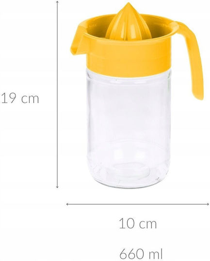 Excellent Houseware Сокоизстисквачка за Лимон Лайм Портокал с Резервоар от Стъкло в Жълт Цвят Excellent Houseware Сокоизстисквачка за Лимон Лайм Портокал с Резервоар от Стъкло в Жълт Цвят
