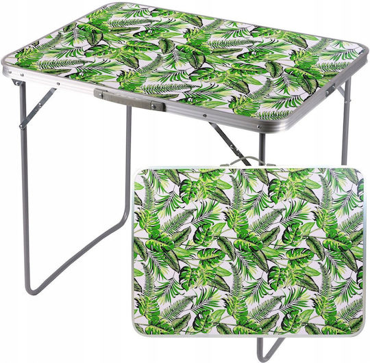 Ambiance Masă Din Aluminiu Pentru Camping Pliabilă În Valiză 80x60x70cm Albă