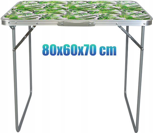 Ambiance Masă Din Aluminiu Pentru Camping Pliabilă În Valiză 80x60x70cm Albă