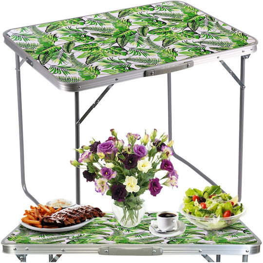 Ambiance Masă Din Aluminiu Pentru Camping Pliabilă În Valiză 80x60x70cm Albă